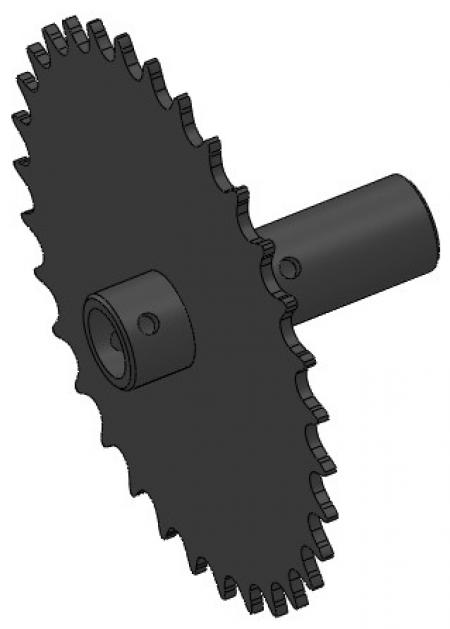 32-Tooth Sprocket with .635" Round Bore & 3" Hub